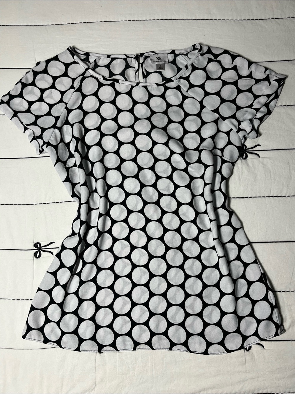 Worthington Black & White Polka Dot Blouse